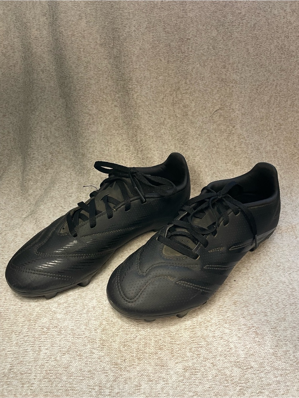 Kids Black Adidas Predator Soccer Cleats - Lace-Up Performance